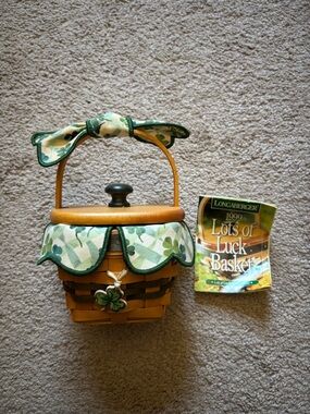Longaberger Green and Gold 'Lots of Luck' Basket Insert Card SIGNED
